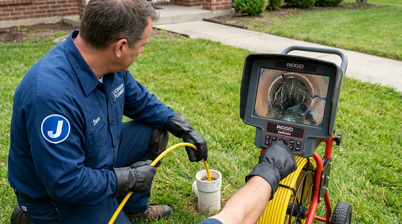 Sewer camera inspection being performed by Johns Plumbing LLC in Hackensack